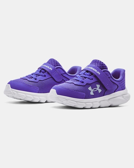 Girls' Infant UA Assert 9 AC Running Shoes, Purple, pdpMainDesktop image number 3